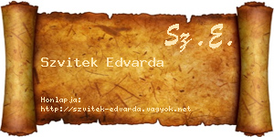 Szvitek Edvarda névjegykártya